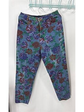Jack MulQueen  Vintage- 100% cotton floral print high-rise jeans 14